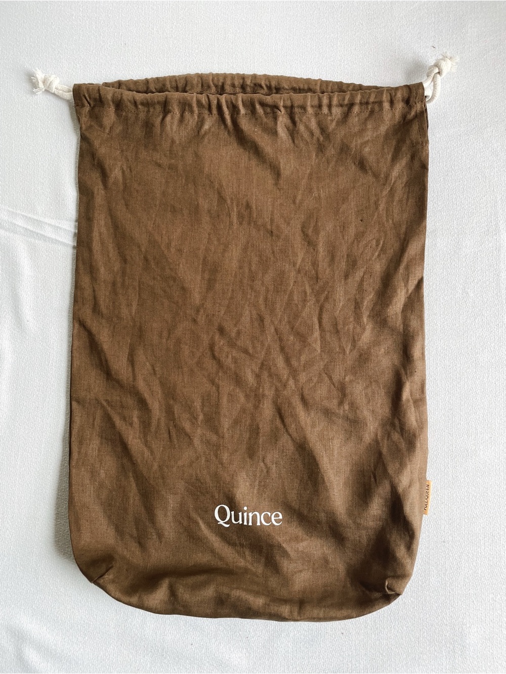 QUINCE European Linen Full/Queen Bedding Drawstring Dust Bag Storage Pouch